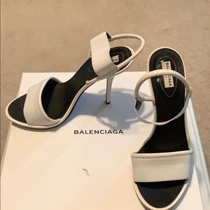 Balenciaga white stiletto sandals